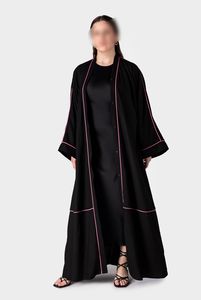 Vente en gros de robes Abaya de luxe personnalisées en soie à manches longues, anti-rides, taille XXL, vêtements islamiques de Dubaï, vêtements musulmans traditionnels - Product Image 3