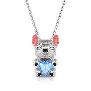 Conjunto de Joyería de Plata de Ley con Corte de Corazón de Bulldog Francés Inteligente Jeulia Hug Me - Product Image 2