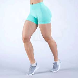 High Elastic Impact <b>Shorts</b> High <b>Stretch</b> Seamless Yoga Gym Biker <b>Shorts</b> Yoga Booty Running Gym <b>Shorts</b> - Product Image 4