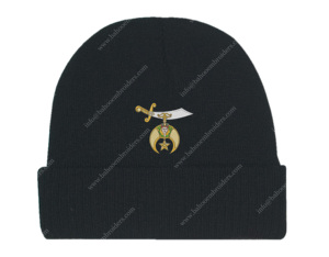 Casquette Masonic BLACK BEANIE avec logo Shriner du symbole brodé - Product Image 1