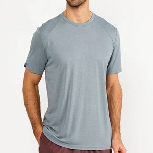 เสื้อยืดกีฬาโอเวอร์ไซส์ผ้าคอตตอน100% สำหรับผู้ชายแบบลำลองกันกลิ่นไม้ไผ่นุ่มกำหนดขนาดเองได้สำหรับกลางแจ้งเสื้อถักแบบแห้งเร็ว - Product Image 5