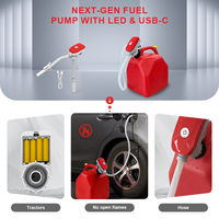 Pompe de transfert de carburant en plastique à haut débit 3,2 GPM, avec tuyau de 10 pieds, rechargeable par USB, siphon électrique pour bidon de carburant, diesel, huile, eau