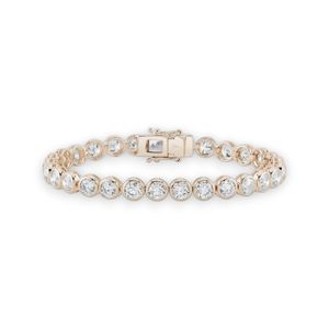 Populaire 14k or massif lunette ensemble Moissanite diamant Bracelet rond Moissanite diamant pleine éternité Bracelet cadeau pour mariage - Product Image 2