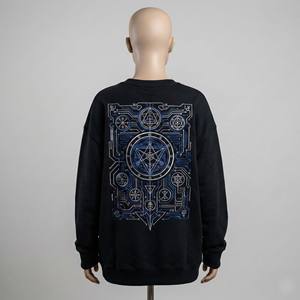 เสื้อสเวตเชิ้ตโอเวอร์ไซส์สไตล์ Y2K ไซเบอร์พังก์ ทรงหลวม ไหล่ตก ผ้าฝ้าย 100% แฟชั่นสตรีทสำหรับฤดูหนาว - Product Image 1