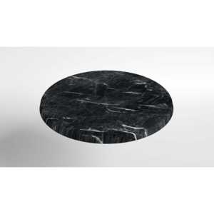 Table ronde de qualité commerciale, aspect marbre noir, avec plateau renforcé en composite de pierre, pour usage intérieur et extérieur - Product Image 4