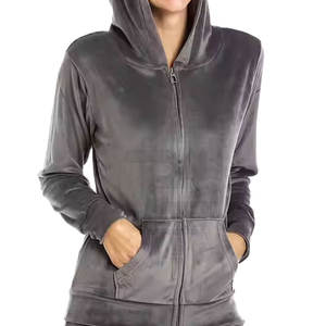 Nouvelle mode d'hiver pour femmes la plus vendue survêtement à capuche en velours grande taille solide et respirant 100% coton - Product Image 5