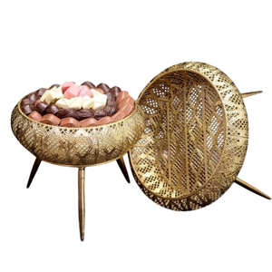 Bol à chocolat en métal finition or de qualité supérieure pour servir des bonbons et des desserts décoratifs de mariage, pour hôtels et restaurants, Falcon - Product Image 1