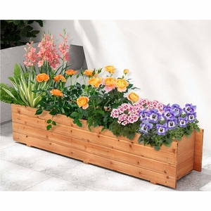 Jardinera Cuadrada de Madera de Pino Duradera, Maceta de Madera Maciza de Grado Comercial para Exteriores, Patio, Jardín, Terraza de Hotel, Jardinera Alta - Product Image 2