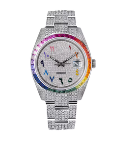 Luxe Hip Hop Fine Jewelry Haute Qualité À La Main Moissanite Diamant Montre pour Hommes En Acier Inoxydable Bande De Mode Style - Product Image 1