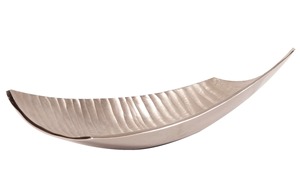 Modern Polished <b>Metal</b> Leaf-Shaped Tray | Decorative Centerpiece <b>Bowl</b> - Product Image 6