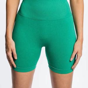 2023 Venta caliente estiramiento señoras Fitness gimnasio pantalones cortos acanalado entrenamiento mujeres Yoga deporte cintura alta pantalones cortos mujeres - Product Image 2
