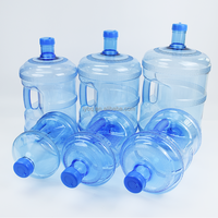 Bouteille d'eau en plastique transparente de 11,3 L, 15 L, 18,9 L, 5 gallons, 19 L, avec poignée, pour la vente en gros directe usine