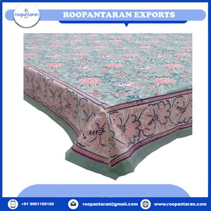 Mantel de algodón blanco hecho a mano de calidad superior bloque de mano impreso Algodón puro diseño personalizado patrón Floral cuadrado - Product Image 4