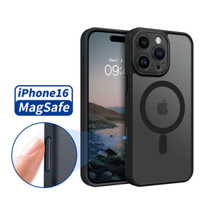 Coque de téléphone portable magnétique en TPU et PC pour Apple iPhone 16 Pro, design givré, trous fins, antichoc, dissipation thermique - Product Image 1