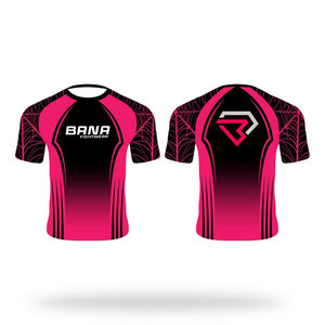 Venta al por mayor de compresión personalizada de secado rápido Unisex MMA Rash Guard poliéster/Spandex todas las estaciones camisa de baño de manga corta resistente - Product Image 5