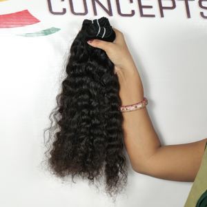 Extensiones de Cabello Humano Natural Ondulado de Templo Indio al por Mayor, Cabello Humano Virgen Negro Crudo Barato con Cierre 4x4 Rizado - Product Image 5