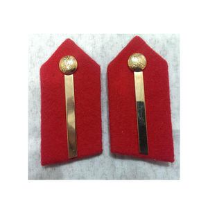 WOK Good Quality Officers Red Brass Gorget <b>Gold</b> Embroidery Patches Custom Collar Patches <b>Gold</b> Bullion Embroidered Metal Hat - Product Image 1