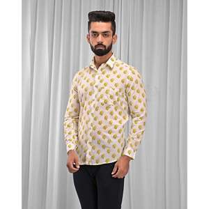 Chemise décontractée pour homme en coton imprimé à manches longues, respirante, en popeline ou tissu Oxford, motif floral ou à pois, offre ODM - Product Image 3
