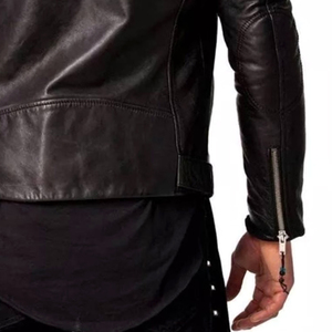 Veste de motard pour hommes de couleur unie vêtements de mode d'hiver/col montant veste de motard pour hommes de haute qualité dans le meilleur matériel - Product Image 6