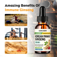 Compléments alimentaires à base de plantes OEM, énergie, extrait de racine de ginseng rouge coréen, ginseng liquide en gouttes, boissons énergétiques pour soutenir l'immunité