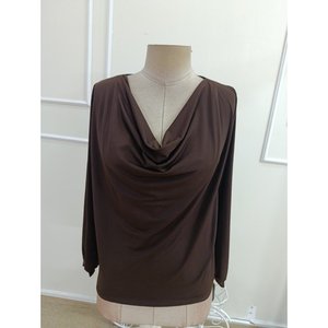 Blusa Larga de Manga Larga para Mujer, Modelo Degaje Yakali, Color Sandy, 38131 - Café - Product Image 6