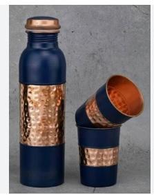 Botella de cobre puro clásica Exportador Botella de cobre de alta venta exigente Botella de cobre pura decorativa elegante al por mayor hecha a mano - Product Image 6