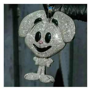 Pendentif dessin animé pour homme en moissanite véritable 2.00Ct, plaqué or blanc 14 carats, amour éternel et conçu pour l'élégance de tous les jours - Product Image 3