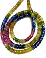 Hochwertige Laborgezüchtete Multi-Saphir Glatte Form Perlen 8mm Rosa Blau Dunkle Farbe IGI Zertifiziert Karatgewicht 20 Halskette
