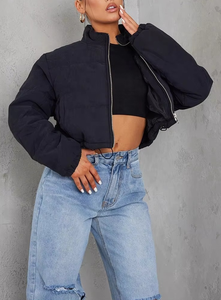 Vestes solides pour femmes 2025, manteaux courts à bulles, manteaux en duvet pour femmes, manteaux d'hiver à manches longues personnalisés, vestes bomber matelassées - Product Image 6