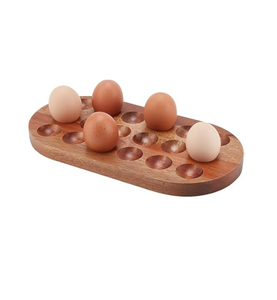 Estante de madera para huevos al por mayor, organizador de accesorios de cocina, estante para recoger huevos con 18 ranuras - Product Image 5