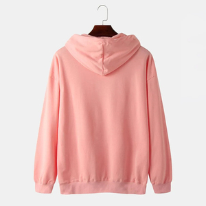 Mens <b>Pink</b> Pullover <b>Hoodie</b> Winter Fleece Sweatshirt Oversized Hooded Sweat Top Long Sleeve Casual Warm Sports Training Activewear - Product Image 2