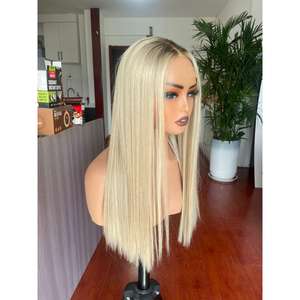 100% Raw Human Hair Platinum Blonde Lace Front Wig Short Cut 13x6 Lace Front Adjustable <b>Cap</b> Water Wave Wig <b>Highlight</b> Wigs 4x4 - Product Image 4