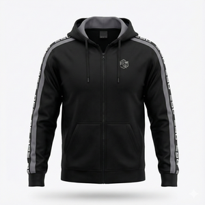 Sweat à capuche unisexe en coton mélangé Nouvelle tendance Fermeture éclair complète Tricoté à manches longues Loose Fit Print Basic Streetwear hoodies - Product Image 1