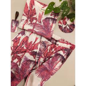 Conjunto de Pijama Informal y Transpirable para Mujer, Marca Breezy Palm, Tejido Modal, Manga Larga, Cintura Elástica con Botones y Cordón Ajustable - Product Image 3