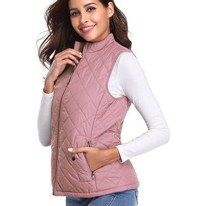 Nouvel arrivage de gilet bouffant d'équitation à fermeture éclair nouvelle mode pour femmes coupe-vent blanc col montant sans manches gilet bouffant d'hiver - Product Image 4