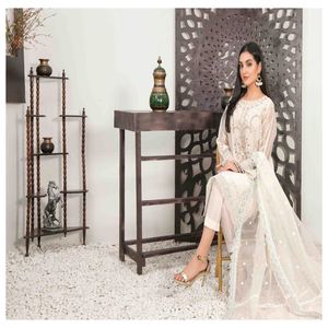 Conjunto pesado de 3 piezas para mujer 2024, camisa de Organza cosida, pantalón bordado de viscosa Dupatta, ropa India pakistaní Pakistán - Product Image 6
