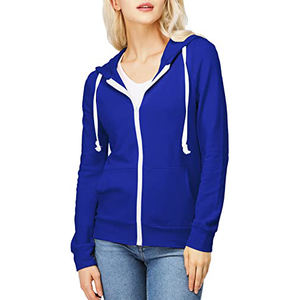 Sudadera con capucha de Color liso para mujer, suéter con cremallera, Vestido de manga larga con bolsillos, Tops de talla grande - Product Image 3