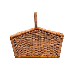 Panier pique-nique en rotin en osier écologique avec couvercle du Vietnam grand panier de récolte en osier léger pour un voyage facile - Product Image 1