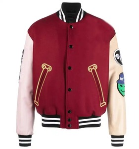 Retro Vintageผู้ชายปักโลโก้Lettermanแจ็คเก็ตผู้ผลิตเบสบอลBomberหนังแจ็คเก็ต - Product Image 3