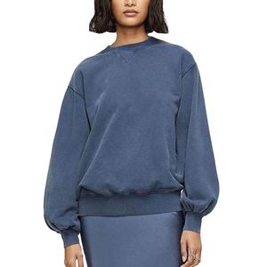 Sudadera con capucha de gran tamaño con logotipo frontal de lana de punto para mujer, ropa de calle holgada, Jersey informal de otoño, algodón cálido de Bambú - Product Image 4