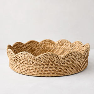 Corbeille à fruits rectangulaire en rotin festonné, style bohème, écologique, capacité 1-3L, tendance du moment, OEM acceptable, vente en gros Vietnam - Product Image 1