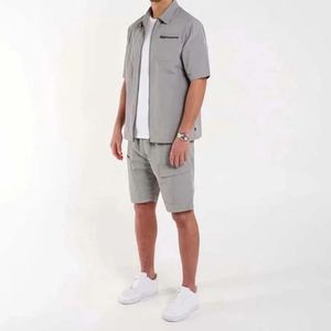 Shorts en polyester et coton pour hommes, shorts de sport avec poche, joggers décontractés, taille à cordon de serrage, style streetwear, short d'été pour homme - Product Image 3