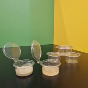 Meilleure vente Fournisseur de qualité alimentaire Mini conteneur jetable en plastique PET transparent pour portions Contenant pour sauce et condiments avec couvercles de 2oz - Product Image 2