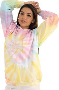 Señoras impresas manga larga bolsillo de canguro pullover más tamaño mujeres sudaderas con capucha y sudadera vestido tie Dye HOODIE mujeres - Product Image 6