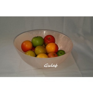 Bol à fruits en résine ivoire avec double poignée bol de service décoratif polyvalent pour la cuisine à la maison et les fêtes - Product Image 3