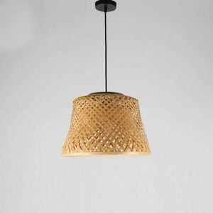 Chao đèn mây tre lớn hoàn hảo cho trần nhà cao và khu vực sinh hoạt rộng rãi với ánh sáng mời gọi ấm áp - Product Image 6