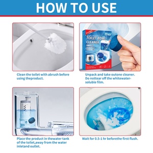 12 Pack Solid <strong>Toilet</strong> Cleaning <strong>Block</strong> Blue Bubble Lemon Scent Automatic Bathroom <strong>Toilet</strong> Tank <strong>Toilet</strong> Bowl Cleaner Tablets - Product Image 5