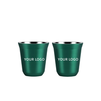 Tasse à café en métal comme cadeau pour le thé, le lait, les tasses à expresso avec logo Logo personnalisé pour boire à la maison