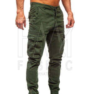 Nueva llegada de los hombres 100% de algodón de cintura alta Casual Cargo pantalones ligeros de tela personalizable - Product Image 2