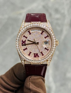 Người Đàn Ông Của 14K Vàng Tone Analog Xem Vàng Vàng Quay Số Mô Phỏng Kim Cương Thép Trở Lại 5Mm Trường Hợp Độ Dày Ronda Di Chuyển Con Trỏ Hiển Thị - Product Image 4